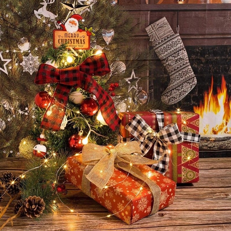 Cuộn Dây Ruy Băng Họa Tiết Lưới Nhiều Màu Sắc 5cm * 6m Trang Trí Giáng Sinh