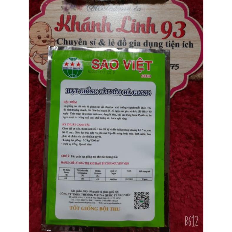 hạt giống cải mèo hà giang SAO VỆT