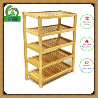 Kệ dép gỗ 5 tầng rộng 80cm gỗ tự nhiên cao cấp