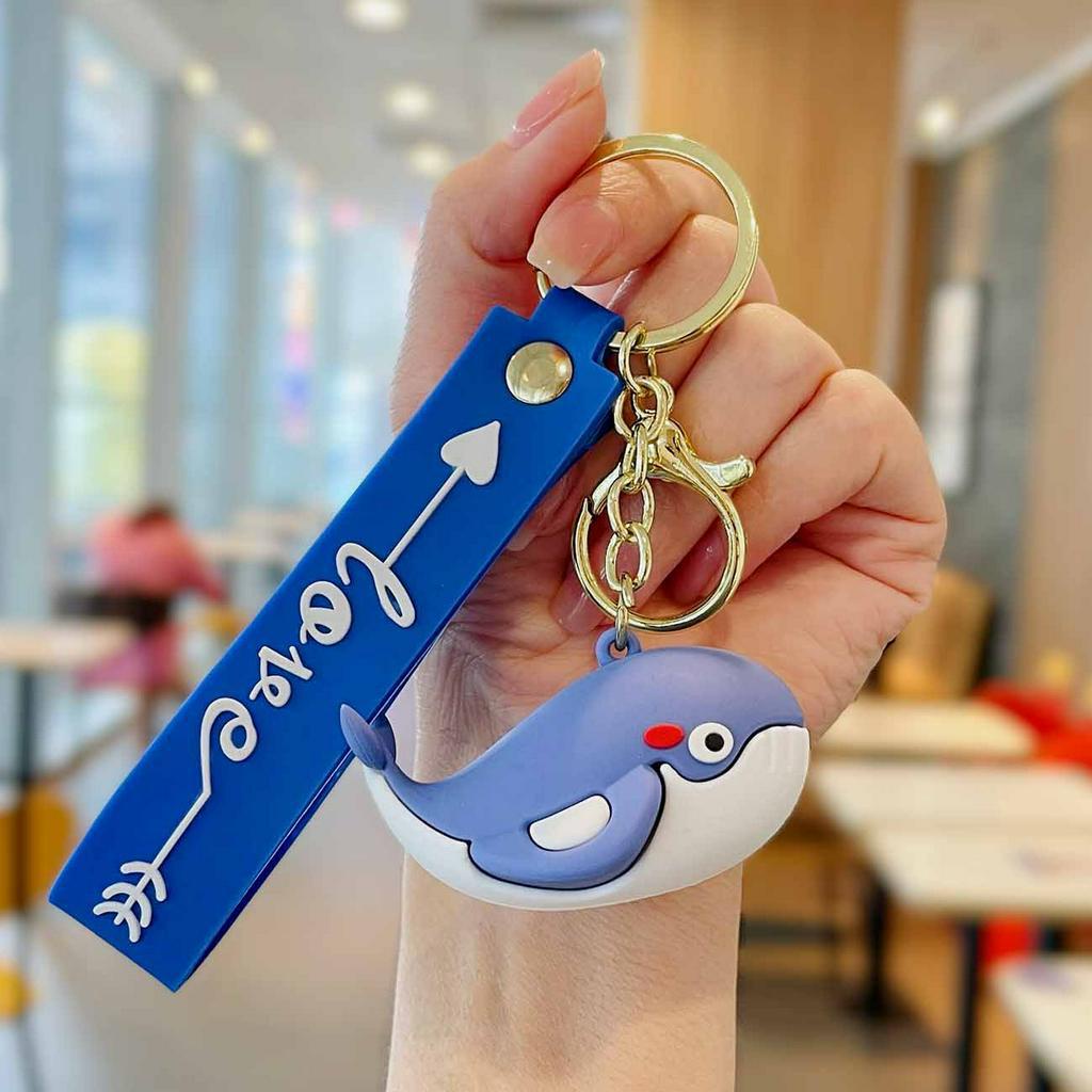 Móc khóa cá voi nhiều màu cute, móc khóa ô tô trang trí balo túi xách