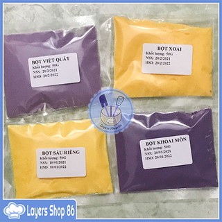 Bột Dâu/ Bột Matcha/ Bột Xoài/Bột Việt quất/ Bột Khoai môn/ Bột Sầu riêng/ bột khúc bạch/ bột socola tạo hương vị