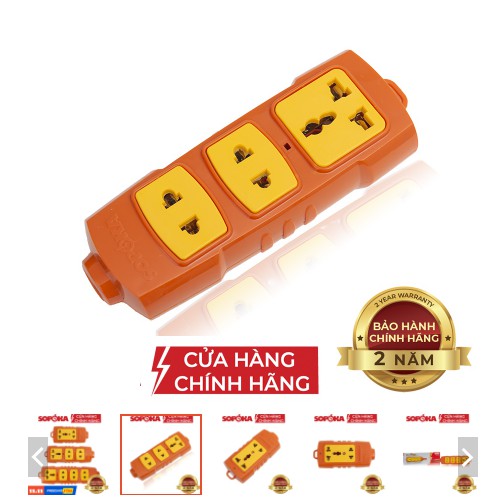 Ổ cắm điện 4 lỗ cam Siêu chịu Tải Fanagold
