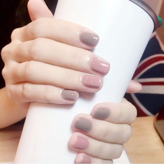 Bộ 24 móng tay giả hồng xám (kèm keo)