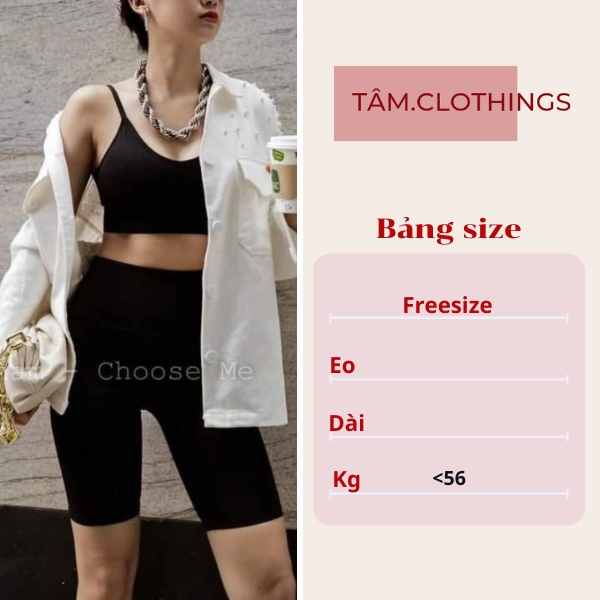 Quần legging đùi nữ biker legging lửng cạp cao chất thun tăm co giãn cuộn tím TÂM Clothings