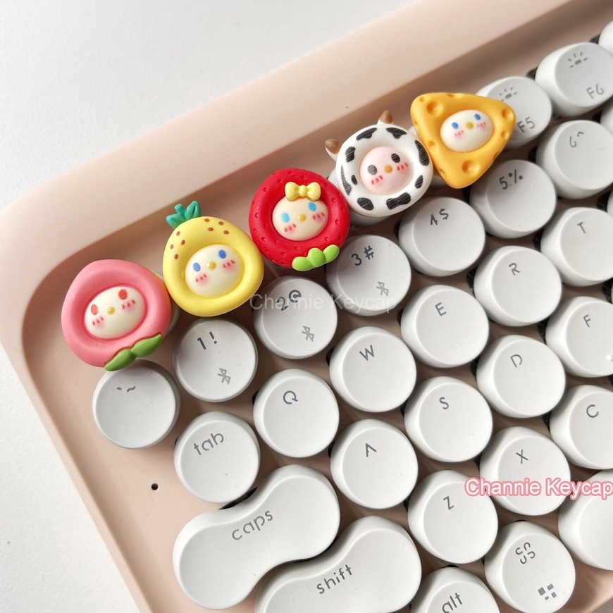 Keycap Phô Mai, Bò, Bé Đào Phím Lẻ PBT R4