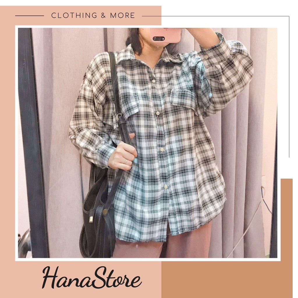 [Mã FASHIONT4WA2 giảm 10K đơn 50K] Áo Sơ Mi Caro Nữ ❤️ Áo sơ mi nữ kẻ caro dáng rộng SIÊU HOT ❤️ | BigBuy360 - bigbuy360.vn