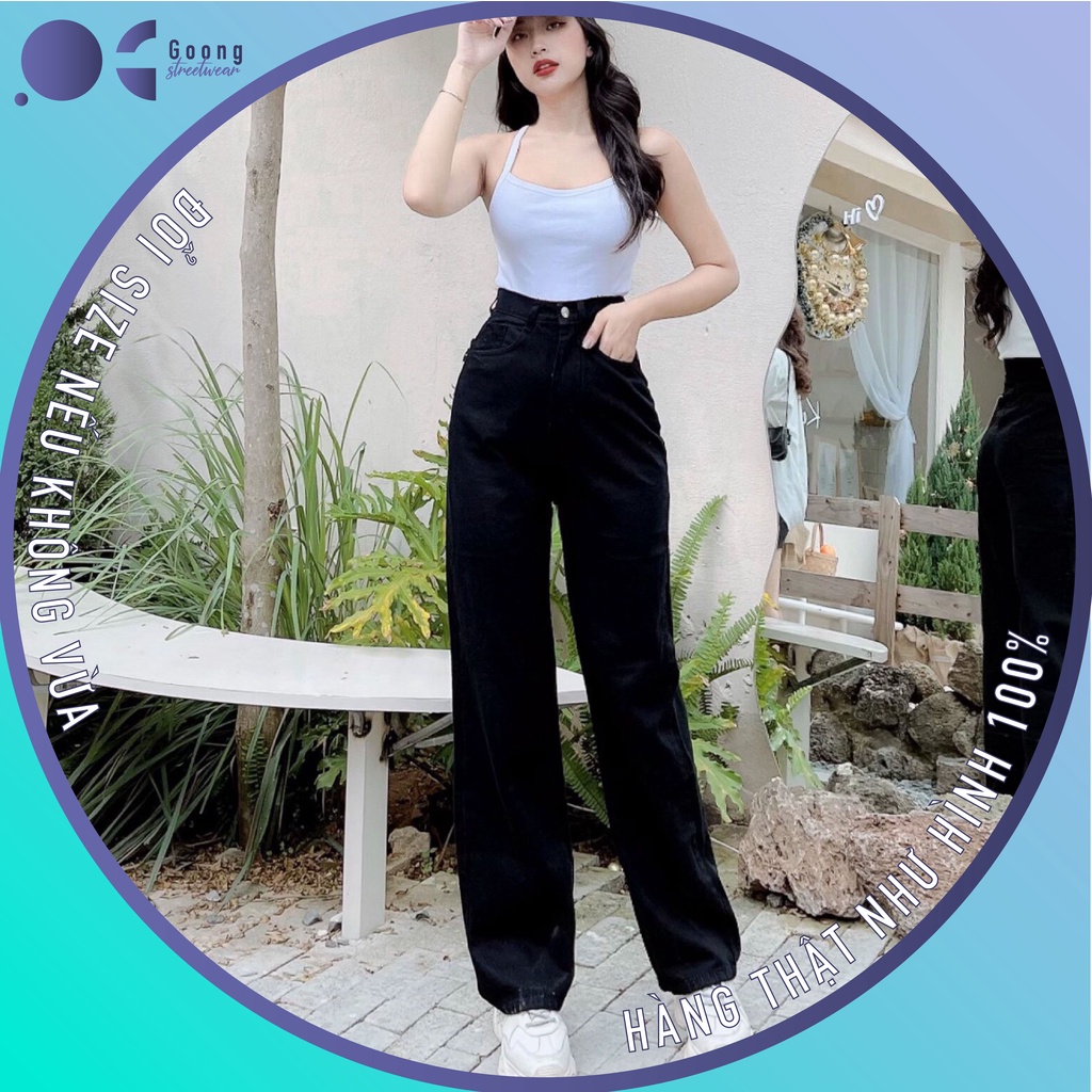 Quần jeans kaki dài ống suông màu đen năng động lên form siêu chuẩn hottrend 2022 | BigBuy360 - bigbuy360.vn