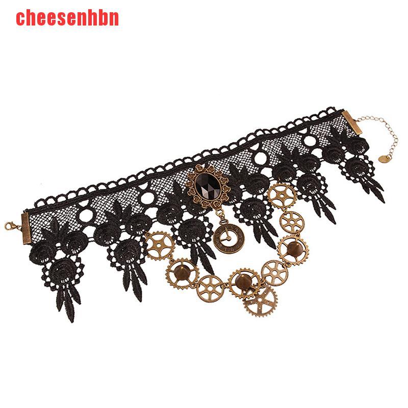 [cheesenhbn]Vintage Lace Gothic Steampunk Collar Choker Pendant Necklace Charm Jewelry Gift