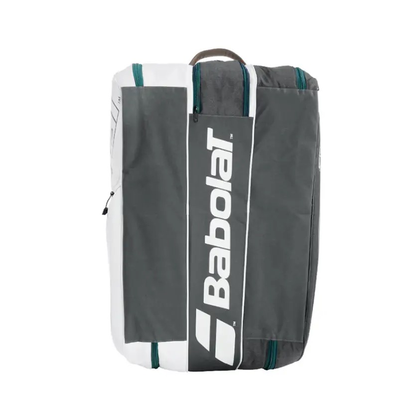 Túi vợt Babolat backpack Rhx12 Pure Wimbledon có 3 ngăn lớn màu trắng ghi