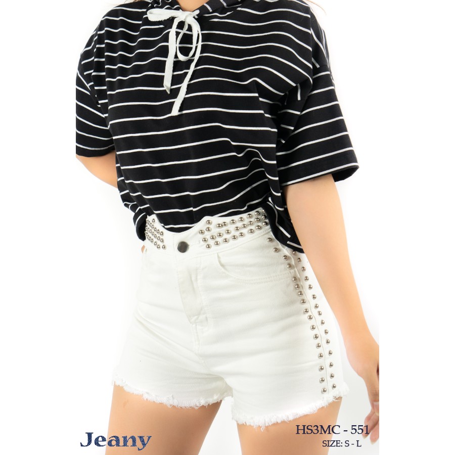 Quần Jean Short Siêu Cao Trắng J0079