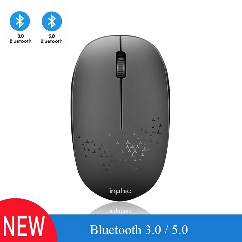 Chuột Không Dây Bluetooth Mini Inphic E5B 1200DPI-Chính Hãng, Chuột Chống ồn Phù Hợp Sử Dụng  Văn Phòng, Màu Sắc: Đen