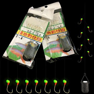 Bộ Thẻo 7 lưỡi câu cá mương hồ siêu nhạy có rọ sắt