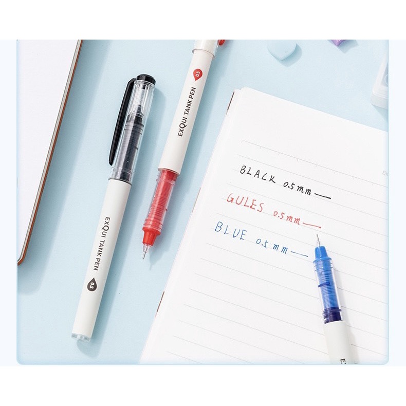 Bút/ Viết Màu Mực Xanh - Đỏ - Đen Ngòi 0.5mm Cao Cấp Tank Pen