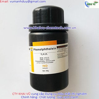 Chỉ thị Phenolphthalein C20H14O4  Xilong chai 25g