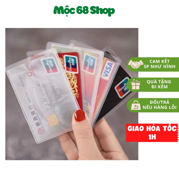 2 Vỏ Bọc bảo vệ thẻ căn cước, thẻ sinh viên, bằng lái xe, thẻ nhân viên, thẻ ATM
