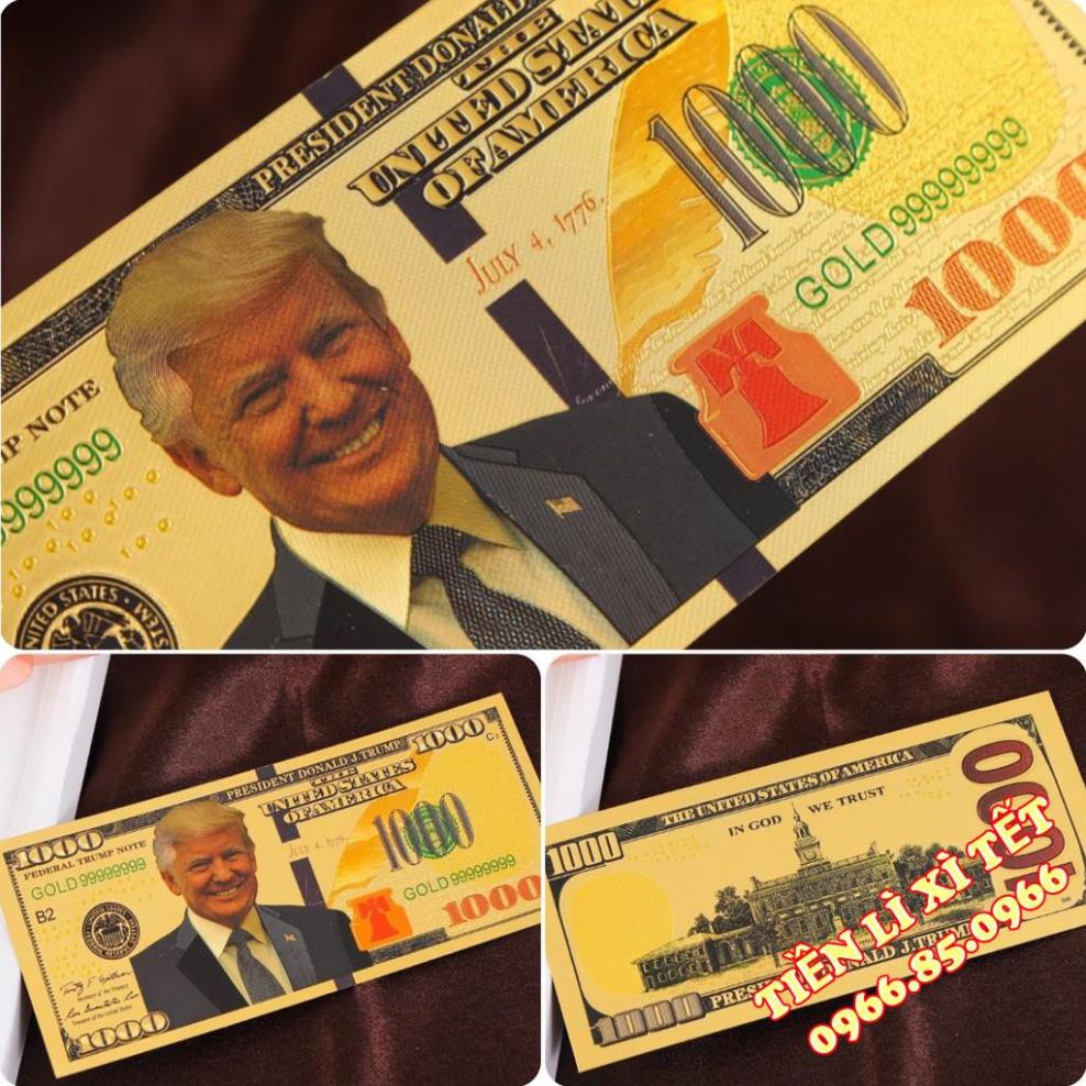 GIẢM 40%Tờ tiền lưu niệm Tiền 1000 USD tổng thống Donald Trump bằng