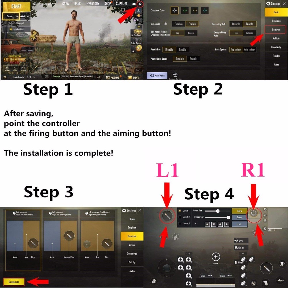 Bộ gamepad nút chơi game PUBG Baseus cho điện thoại (đính kèm chiếc xẻng PUBG làm móc chìa khóa) - Hàng chính hãng