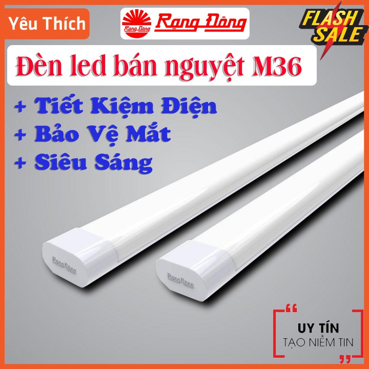 Đèn led bán nguyệt Rạng Đông M36 1.2m - 0.6m ánh sáng trắng, Siêu sáng , Siêu tiết kiệm điện