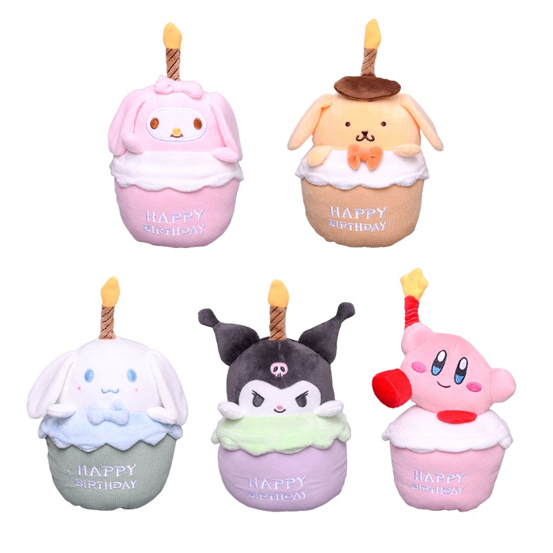 Sanrio Búp Bê Nhồi Bông Hình Bánh Sinh Nhật Kuromi Melody Có Nhạc Và Nến