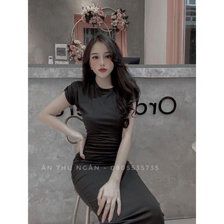 Đầm Body Tay Ngắn Cổ Tròn