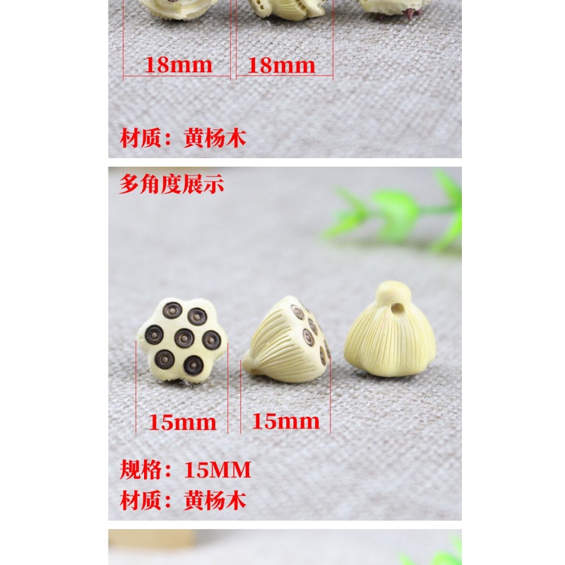 Hộp Gỗ Đàn Hương Hình Hoa Sen Màu Đỏ Làm Mặt Dây Chuyền Thủ Công DIY