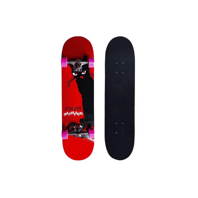 Ván Trượt Thể Thao Skateboard [ Centosy 950-07 ] Mặt Nhám Chịu Lực,  Họa Tiết  Hình Chú Mèo Màu Đỏ