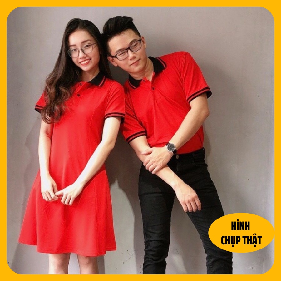 Đồ đôi nam nữ đẹp Set áo váy sơ mi Hàn Quốc dáng dài COUPLE STORE