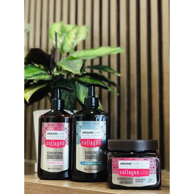 Bộ dầu GỘI - Xả - Ủ tóc Arganicare chiết xuất collagen