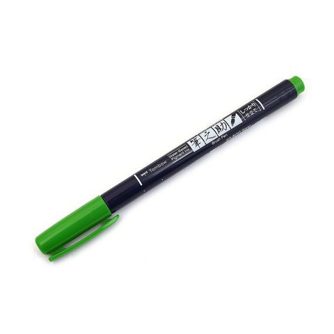 Bút lông đầu cọ viết calligraphy Tombow Fudenosuke – Màu xanh lá (Green)