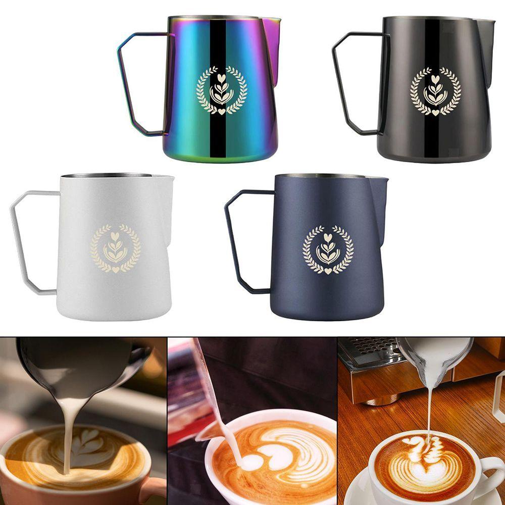 REFINEMENT Kitchen Milk Frothing Cup Espresso Latte Art Cream Maker Coffee Pitcher Jug Tool Bar Stainless Steel 600ml/20oz Elegant Swan Barista Craft Milk Frothing Pitcher/Multicolor