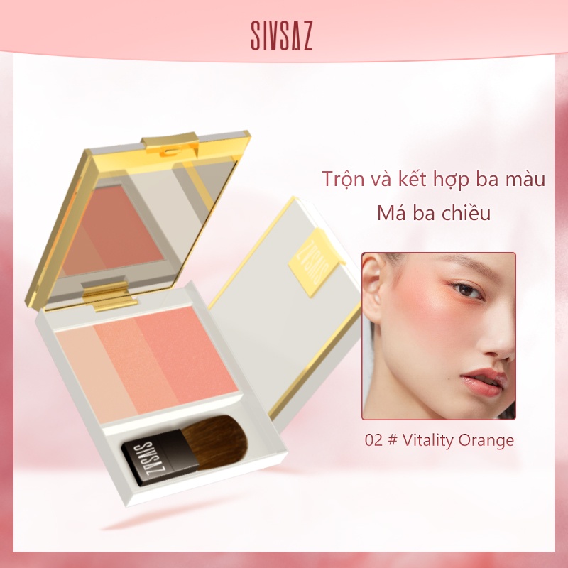 Bảng Phấn Má Hồng SIVSAZ Ba Màu Tông Nude Dưỡng Ẩm Làm Sáng Da Trang Điểm Tự Nhiên | BigBuy360 - bigbuy360.vn