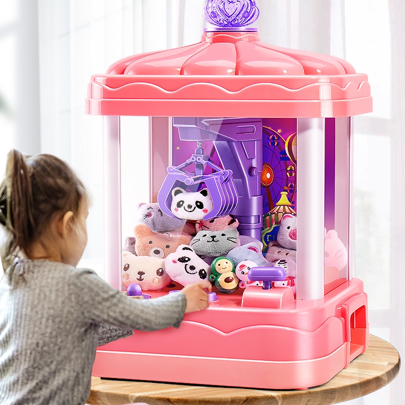 Máy gắp thú mini siêu rẻ đồ chơi cho bé kích thước lớn có đèn nhạc chạy pin sạc, quà tặng sinh nhật cho trẻ em