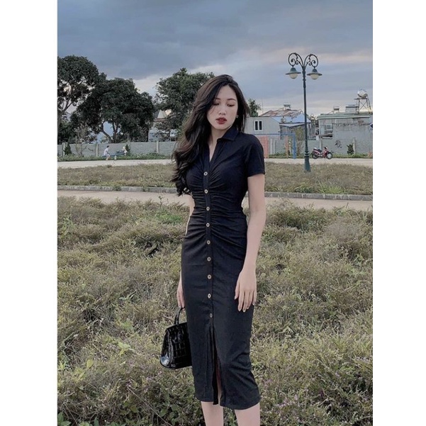 ( 40kg - 80kg ) ĐẦM BODY CỔ TRỤ PHỐI NÚT XINH