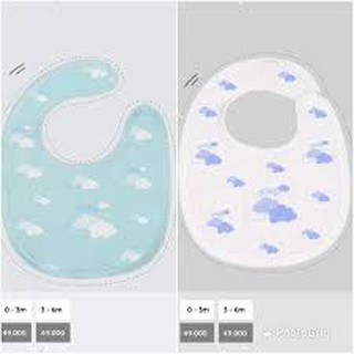 R019 Yếm cổ tròn sơ sinh đám mây La Pomme