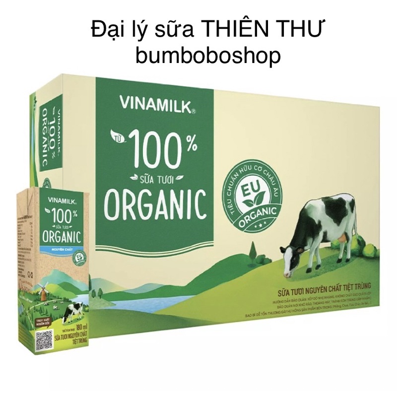 Thùng 48 hộp sữa Vinamilk organic 180ml/hộp (DATE T10)