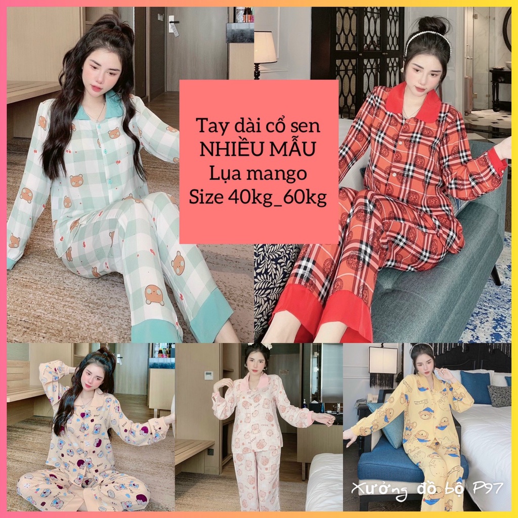 Đồ bộ pijama nữ tay dài quần dài nhiều mẫu thiết kế đa dạng chất liệu lụa cao cấp mềm mịn mát, giá rẻ tận xưởng freeship