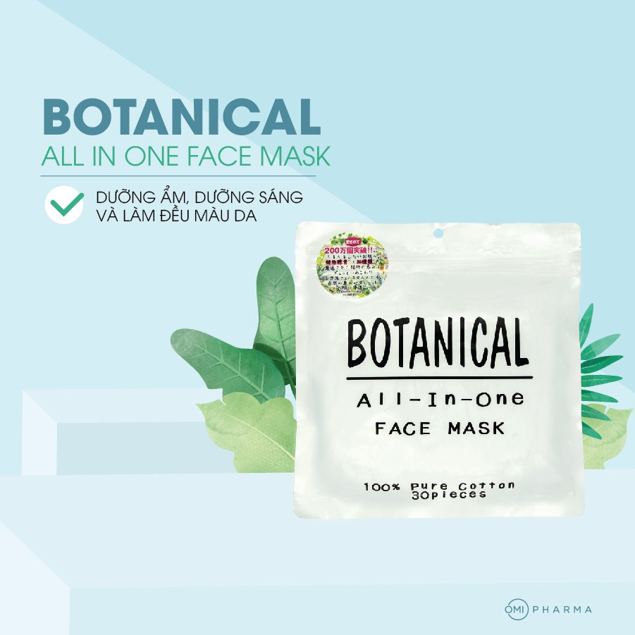 Mặt Nạ Dưỡng Ẩm Botanical All In One Face Mask Nhật Bản (Gói 30 miếng)