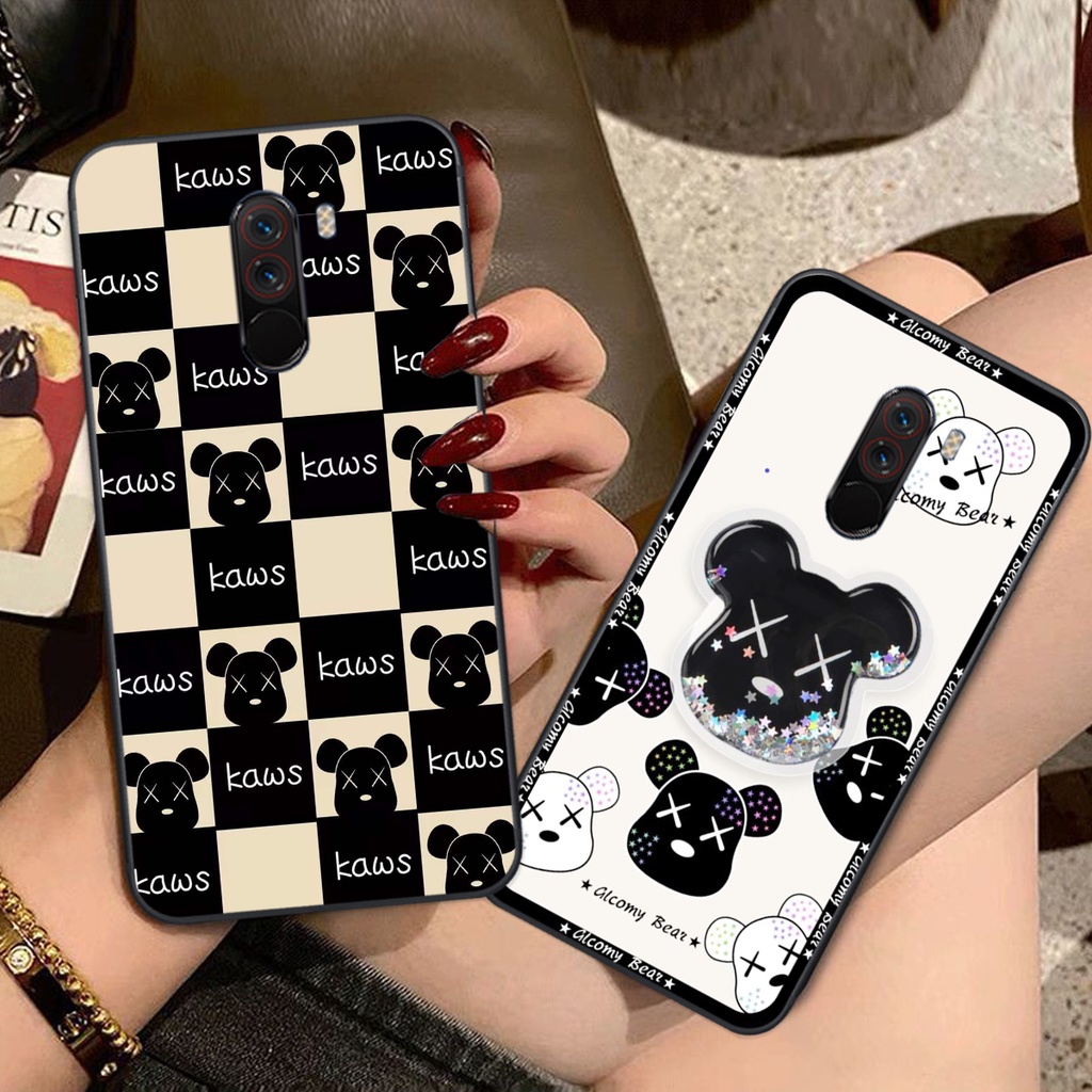 Ốp lưng Xiaomi Pocophone F1 trái tim họa tiết caro, mikey họa tiết beabrick kaws cute
