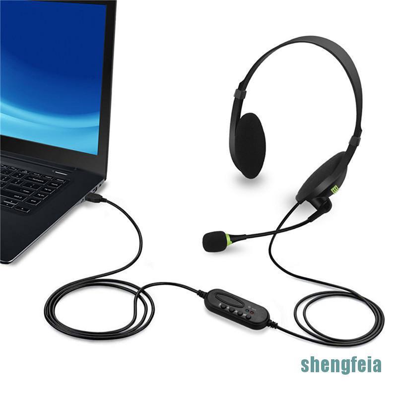 Tai Nghe Chụp Tai Có Mic Chống Ồn Siêu Nhẹ Cổng Usb Cho Máy Tính