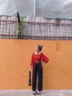 ÁO CROP RÚT DÂY (KÈM HÌNH THẬT)