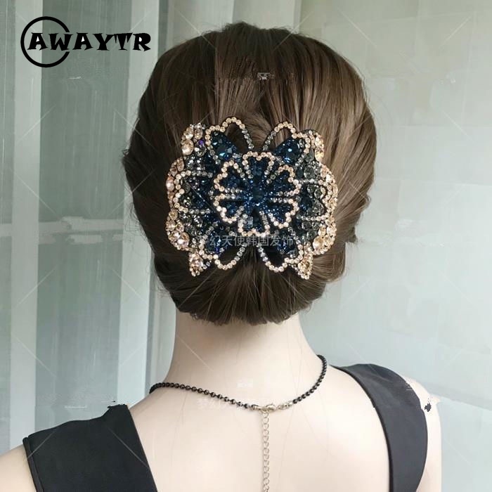 Kẹp Tóc Hình Hoa Đính Đá Phong Cách Retro Thời Trang Cho Nữ