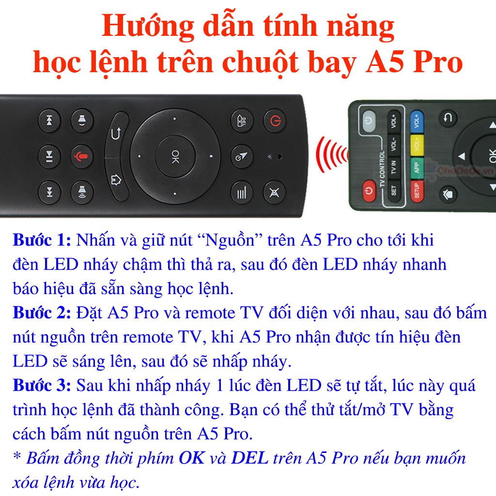 [Mã ELFLASH5 giảm 20K đơn 50K] Chuột bay tìm kiếm giọng nói đa năng A5 Pro Voice 1 chạm trên Android Box G10S, G20S