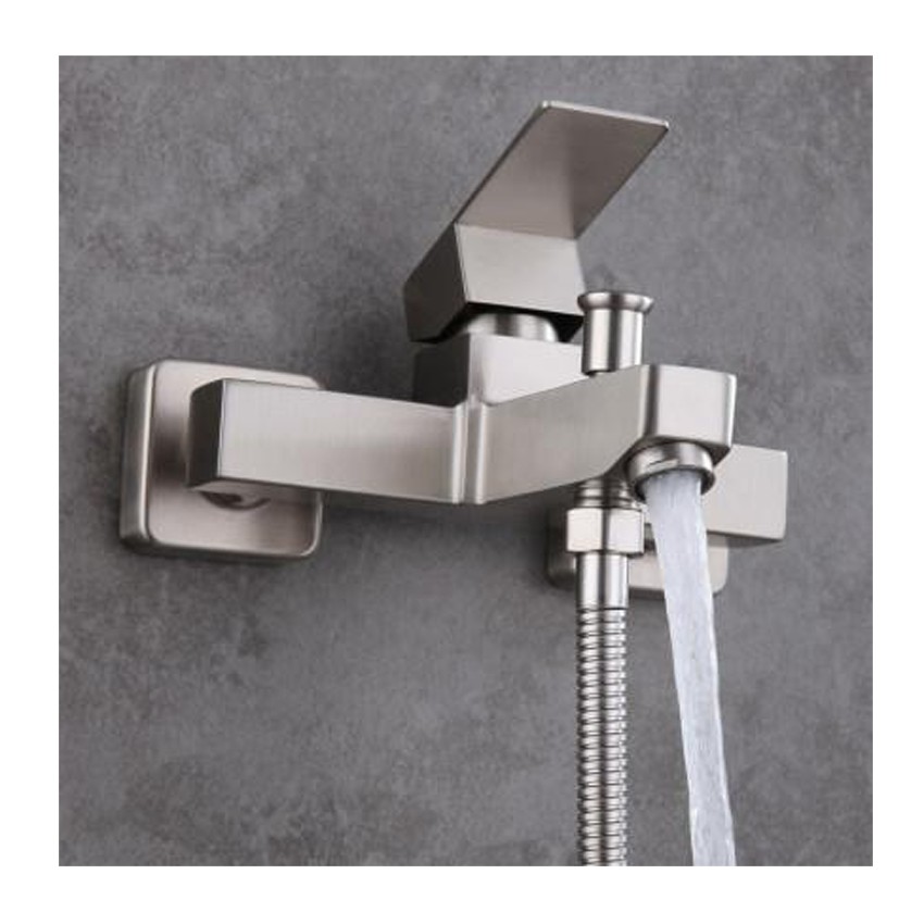 Bộ sen vòi tắm nóng lạnh  OS818 chất liệu inox 304 nguyên khối + Dây dẫn nước vòi sen + Tay sen vuông + Gác sen