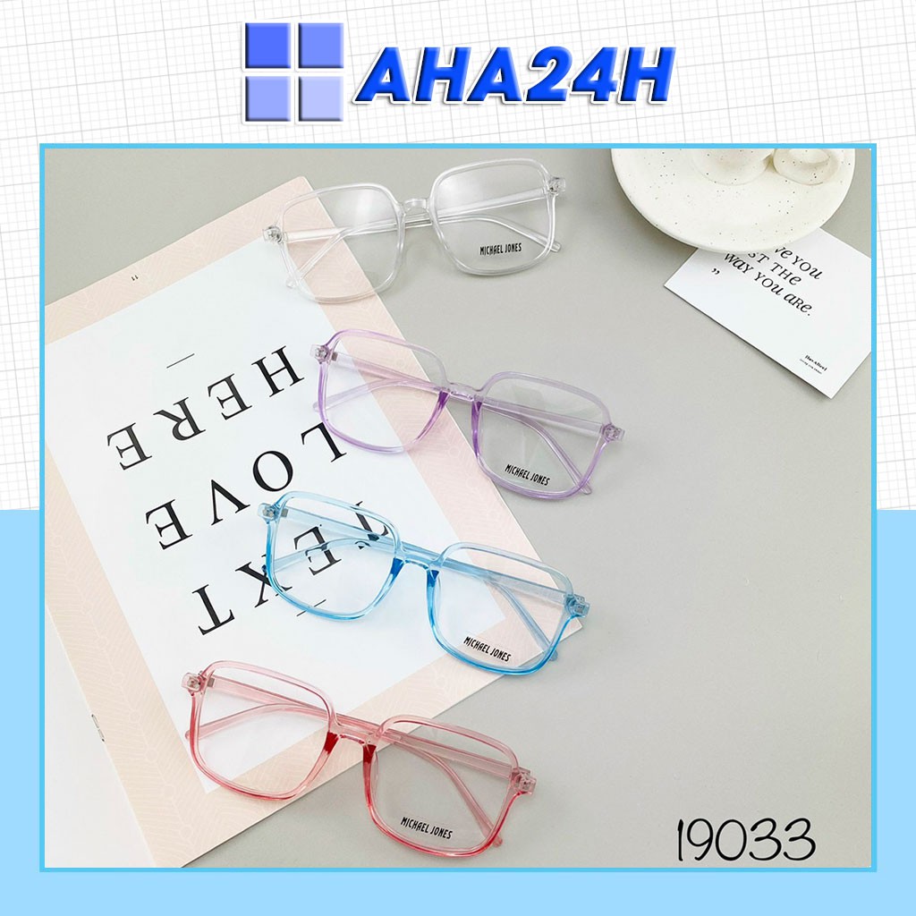 Mắt kính thời trang giả cận gọng vuông nam nữ Hàn Quốc AH1473