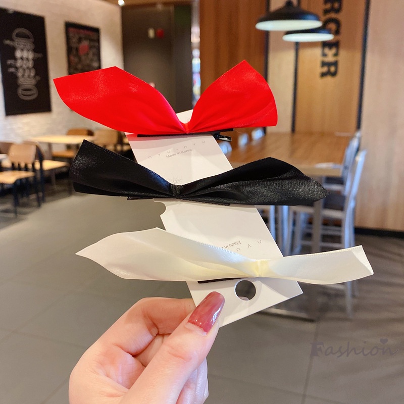 Set 1 Cặp Kẹp Tóc Nơ Bằng Vải Dễ Thương Phong Cách Nhật Hàn Nhật Bản Dễ Thương Cho Nữ