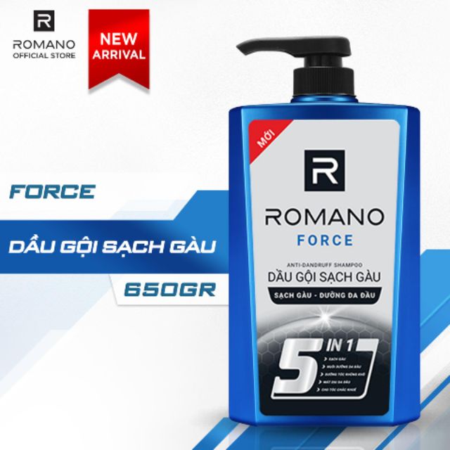 DẦU GỘI SẠCH GÀU ROMANO FORCE 650G