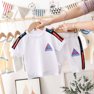 [100% Cotton] Bộ đồ thể thao hàng quảng châu cao cấp cho bé đi chơi, đi học màu trắng chất cotton bao xịn