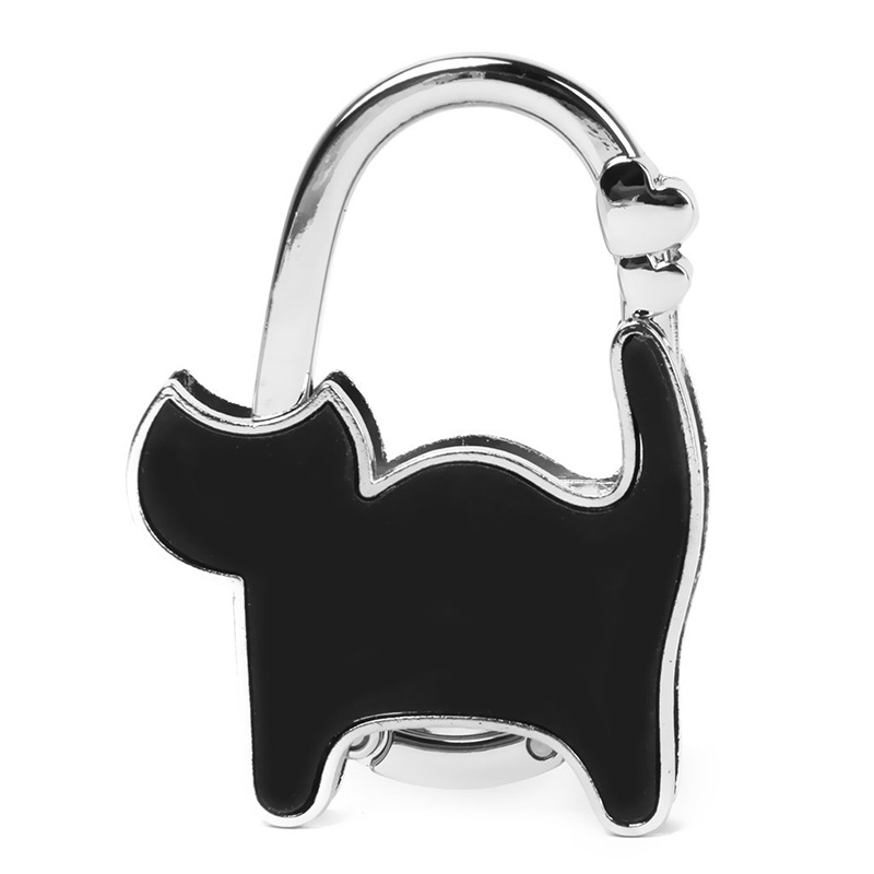 Giá đỡ túi Túi xách có thể gập lại Móc hình con mèo (Silver point và White)