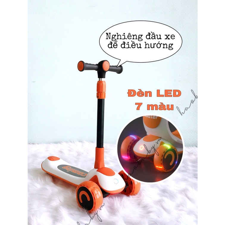 Xe trượt Scooter cho bé 3 trong 1, [Haobaby Shop] Xe trượt Scooter cho bé Umoo 2 trong 1 hình heo