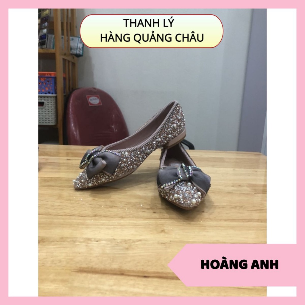 ⚠️ THANH LÝ - HÀNG QUẢNG CHÂU ⚠️ Giày bệt đính đá gắn nơ màu hồng M154 thời trang 2022